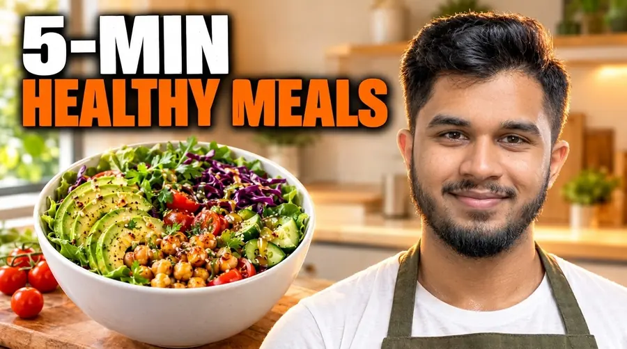 YouTube Thumbnail System: Food: 5-min healthy meals